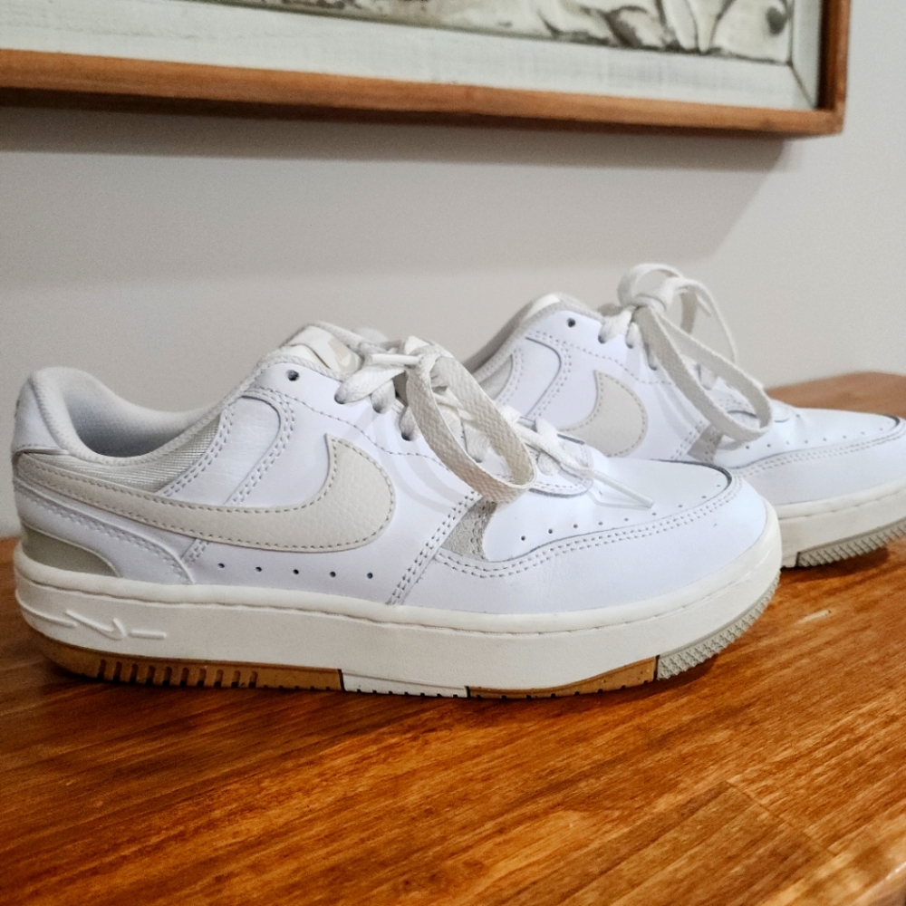 Womens Nike Gamma Force White and Cream Sneakers